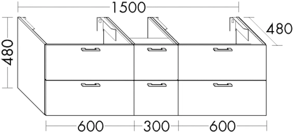 Waschtischunterschrank Sys30 SFZK150 von burgbad – 480 mm hoch, 1.500 mm breit, 480 mm tief, inkl. Metallkonsolen und Raumsparsiphon Waschtischunterschrank Sys30 SFZK150 von burgbad – 480 mm hoch, 1.500 mm breit, 480 mm tief, inkl. Metallkonsolen und Raumsparsiphon