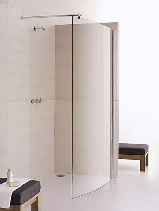 Sprinz Seitenwand Walk-In Freistehende Seitenwand gebogen teilgerahmt „Inloop“ für #Türbreite#, B: 1200 mm H: 2100 mm T: 8 mm