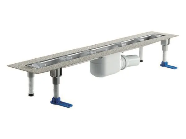 Dallmer Duschrinne CeraLine F 900 mm, Edelstahl 1.4301, DN 50, 50 mm Flansch, Selbstreinigungseffekt