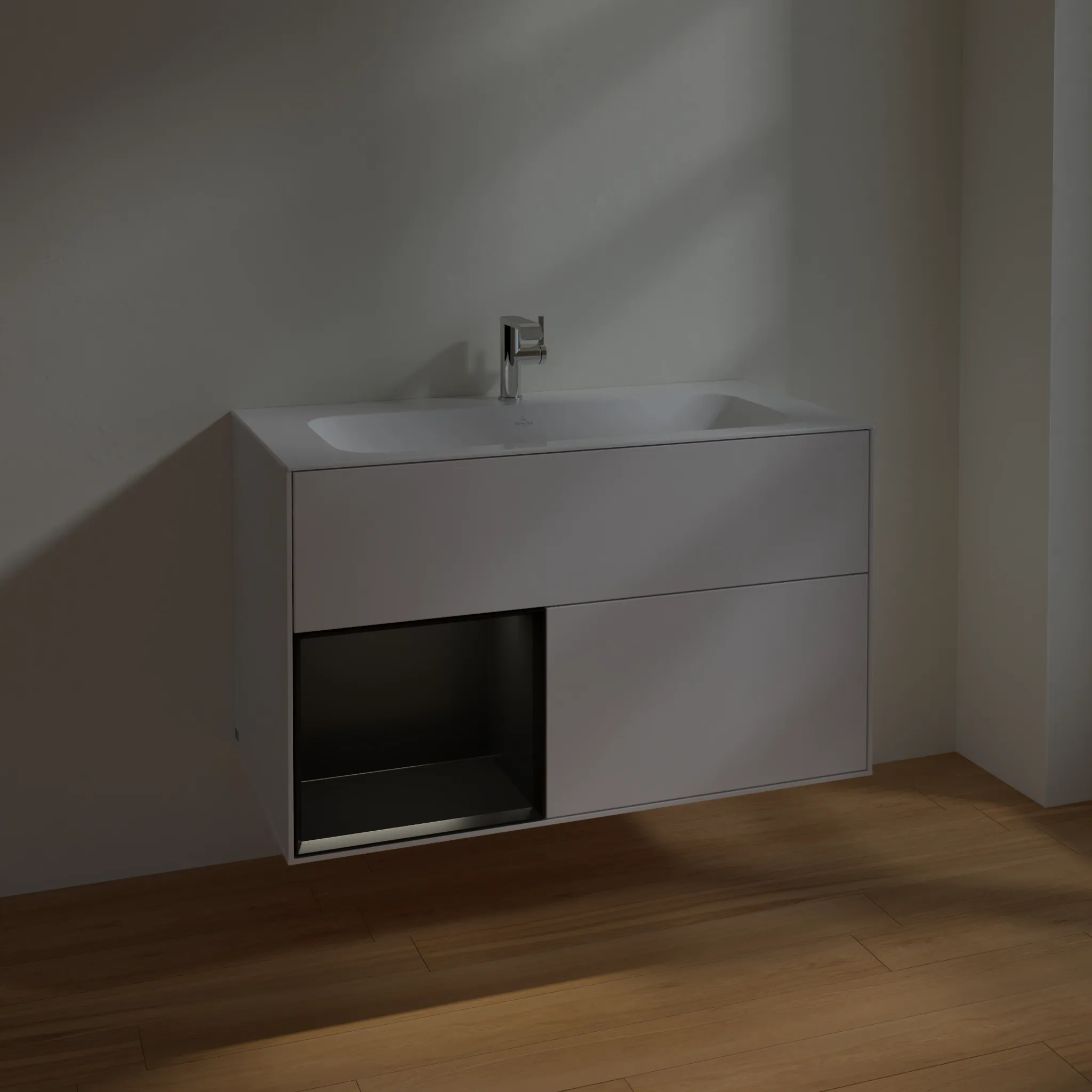 Villeroy & Boch Finion Waschbeckenunterschrank F03 996x591x498mm Glossy White Lacquer / Black Matt Lacquer Villeroy & Boch Finion Waschbeckenunterschrank F03 996x591x498mm Glossy White Lacquer / Black Matt Lacquer
