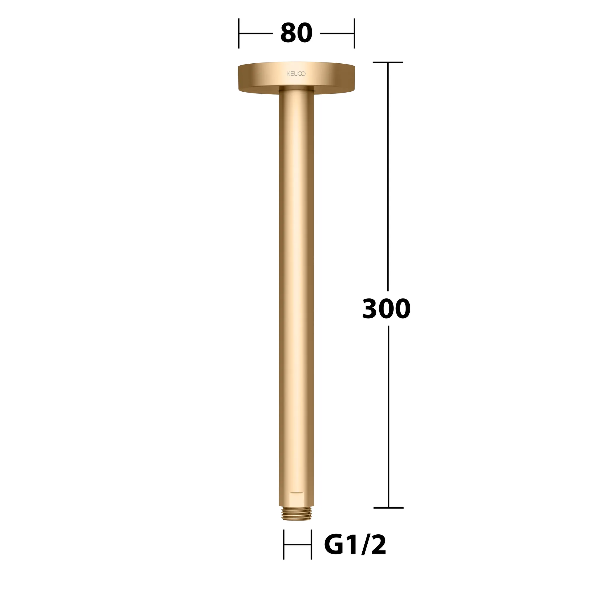 Brausen und Brausezubehör Brausearm Deckenanschluss 300 mm Messing gebürstet rund Brausen und Brausezubehör Brausearm Deckenanschluss 300 mm Messing gebürstet rund