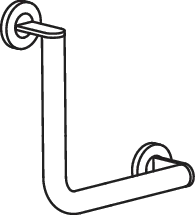 Winkelgriff des Systems 900, Edelstahl, PVD, waagerechte Länge 255 mm, senkrechte Länge 255 mm, D: 32 mm, links- und rechts montierbar, in Farbe CK (messing glänzend) Winkelgriff des Systems 900, Edelstahl, PVD, waagerechte Länge 255 mm, senkrechte Länge 255 mm, D: 32 mm, links- und rechts montierbar, in Farbe CK (messing glänzend)