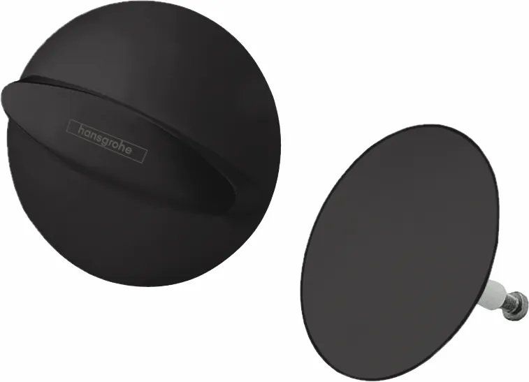 Ab-u.Überlaufgarnitur Flexaplus F-Set (Griff u.Stopfen) chrom Farbe: Mattschwarz