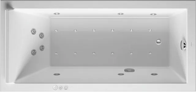 Duravit Whirlwanne „Starck“ rechteck 1700 × 800 mm, Fußablauf mit Combi-System P, in Weiß Duravit Whirlwanne „Starck“ rechteck 1700 × 800 mm, Fußablauf mit Combi-System P, in Weiß