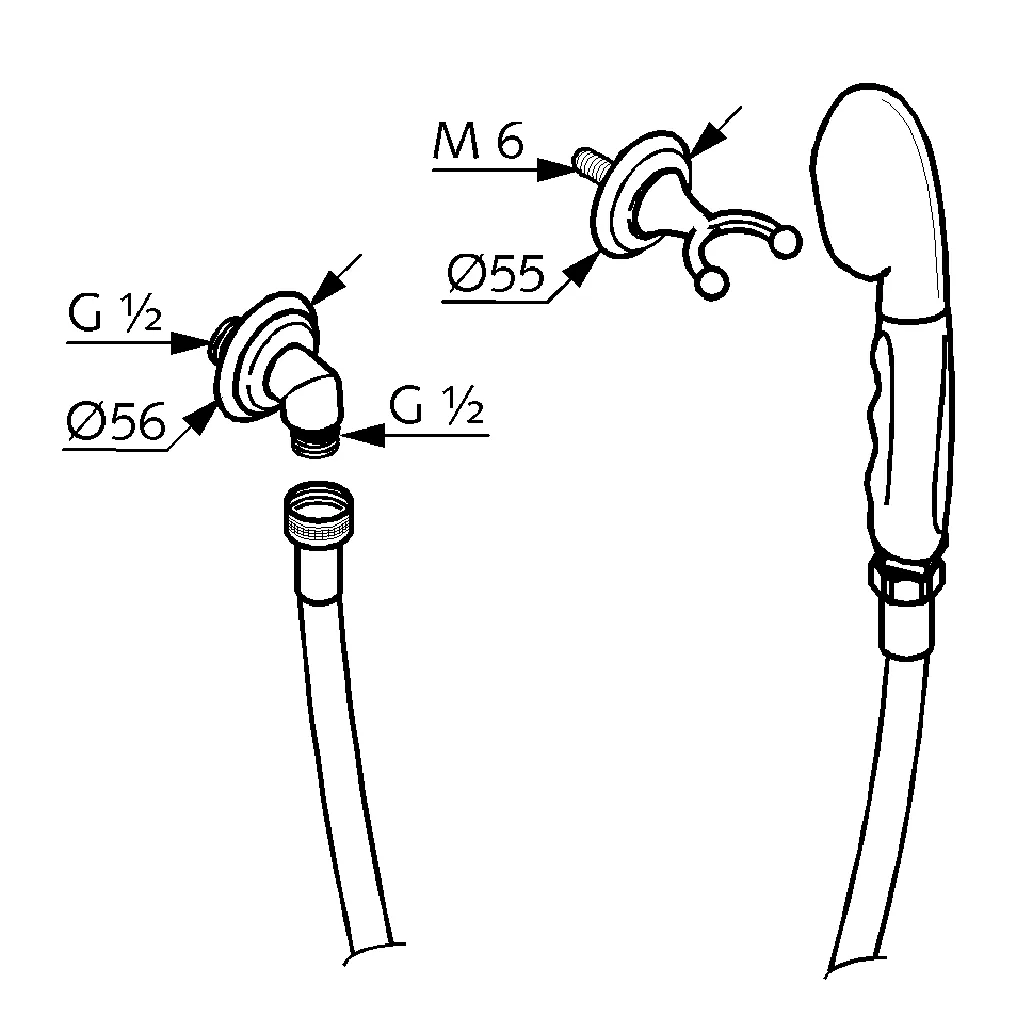 Kludi 1926 Brausegarnitur Wandmontage chrom Kludi 1926 Brausegarnitur Wandmontage chrom