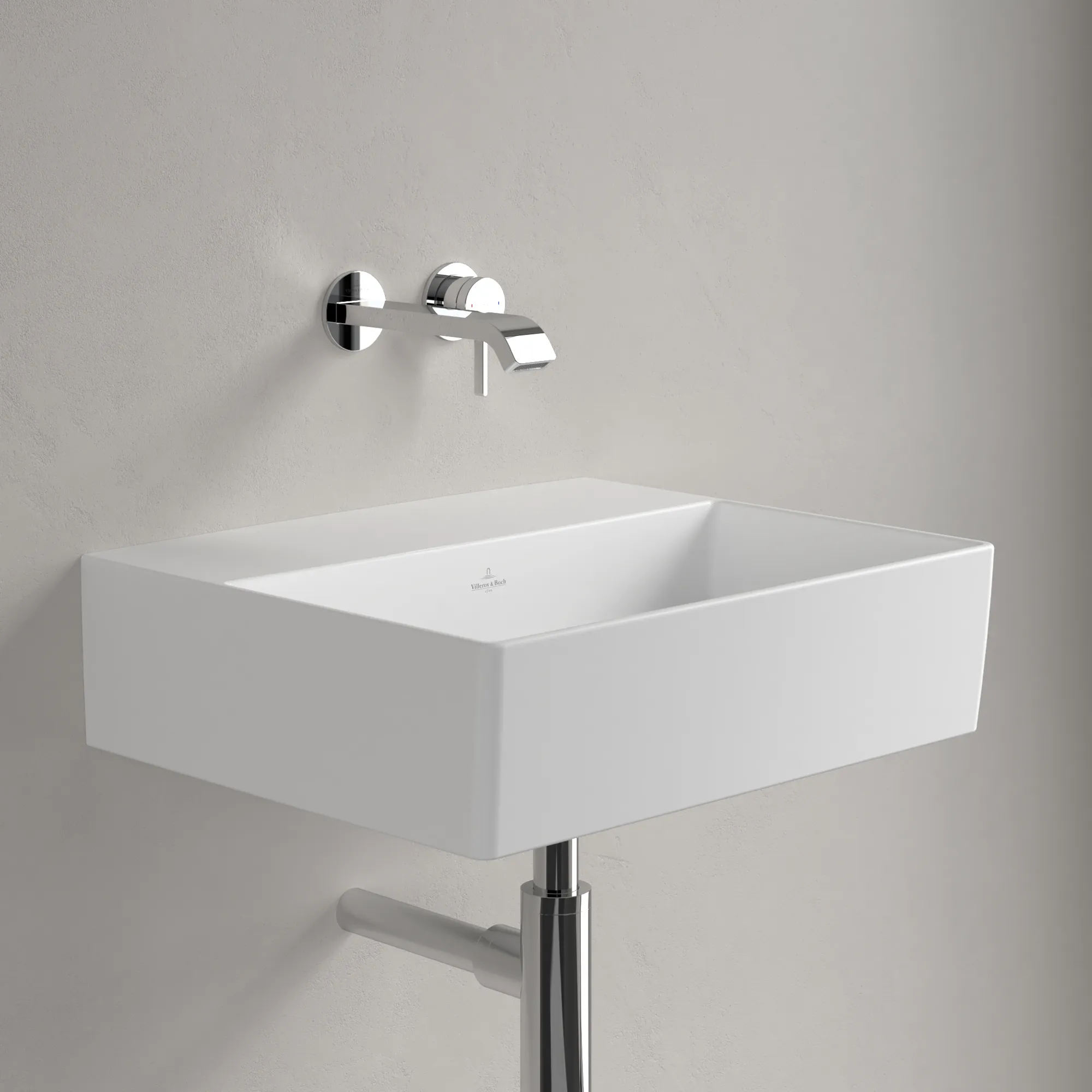 Villeroy & Boch Wandwaschtisch aus TitanCeram „Memento 2.0“ 500 × 420 × 140 mm, ohne Hahnlochbohrung in Stone White