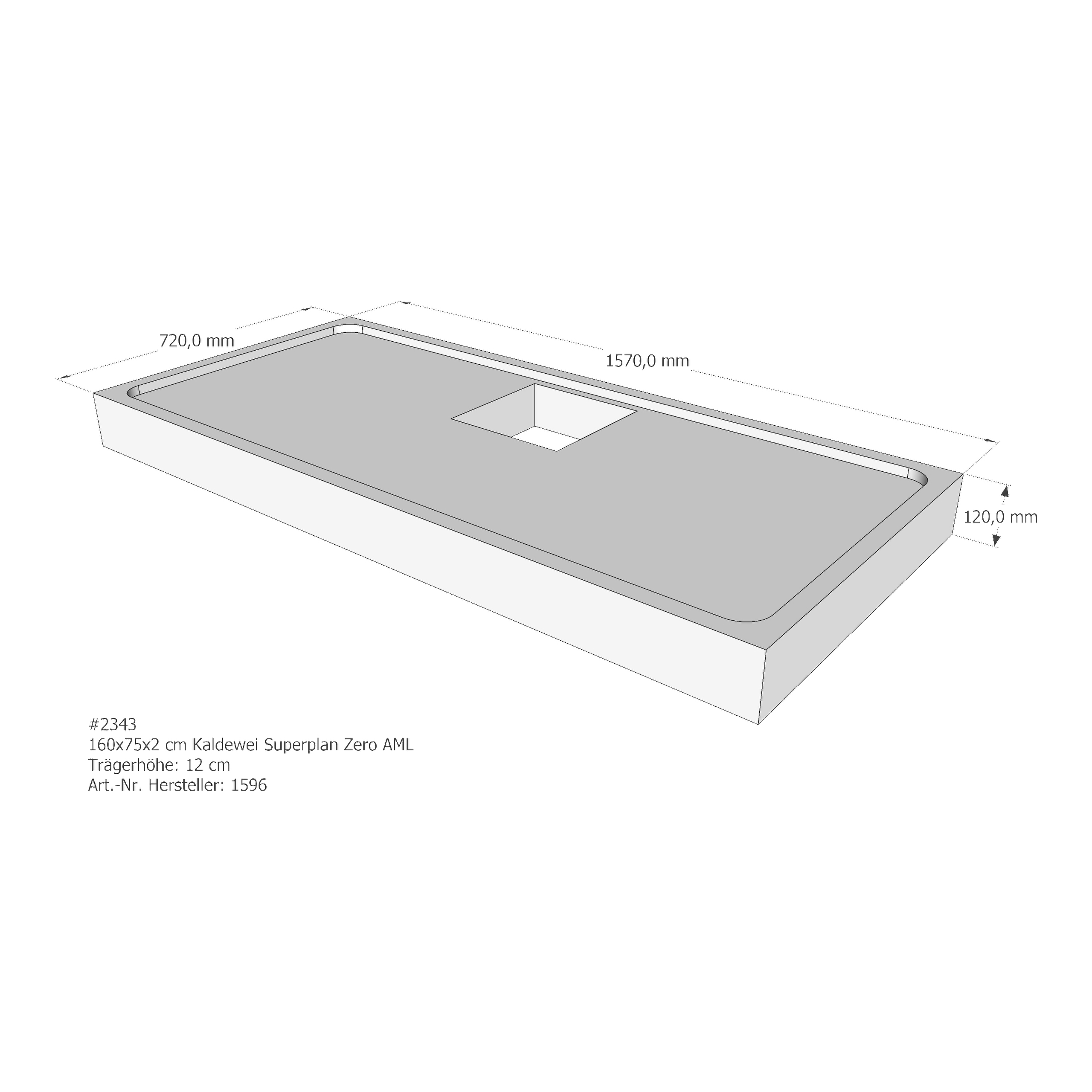 Duschwannenträger für Kaldewei Superplan Zero 160 × 75 × 2 cm