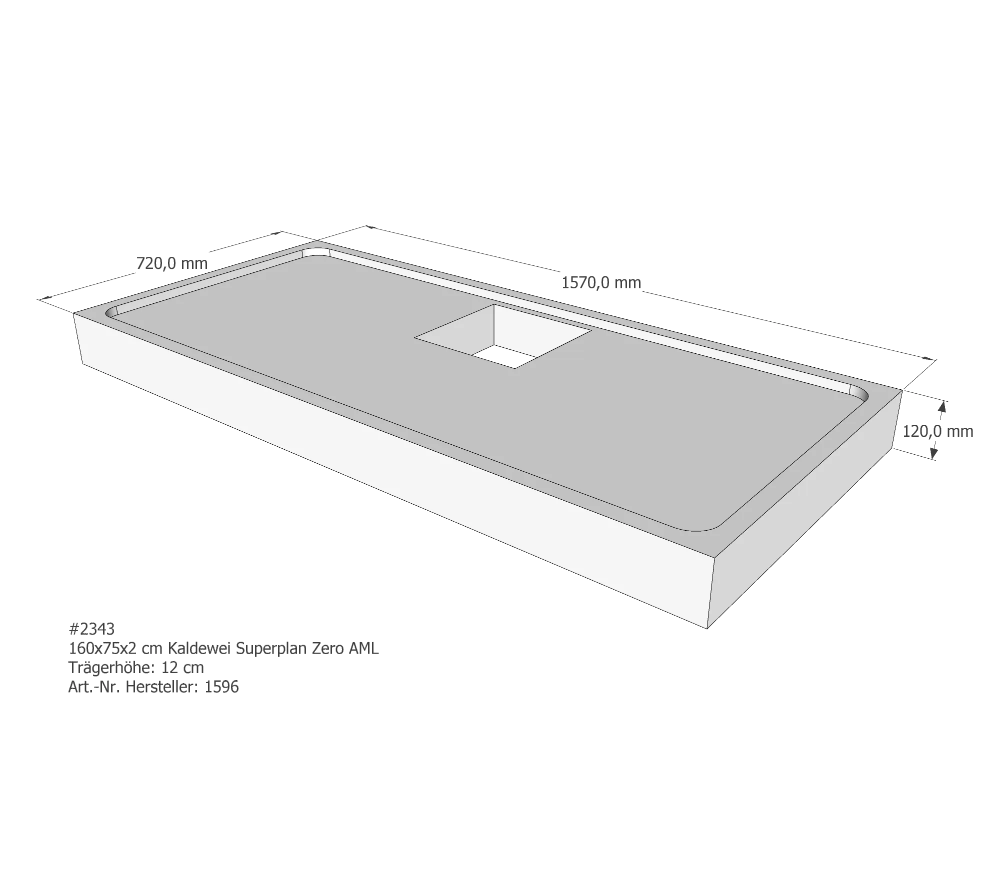 Duschwannenträger für Kaldewei Superplan Zero 160 × 75 × 2 cm Breite: 75 cm / Länge: 160 cm Duschwannenträger für Kaldewei Superplan Zero 160 × 75 × 2 cm Breite: 75 cm / Länge: 160 cm