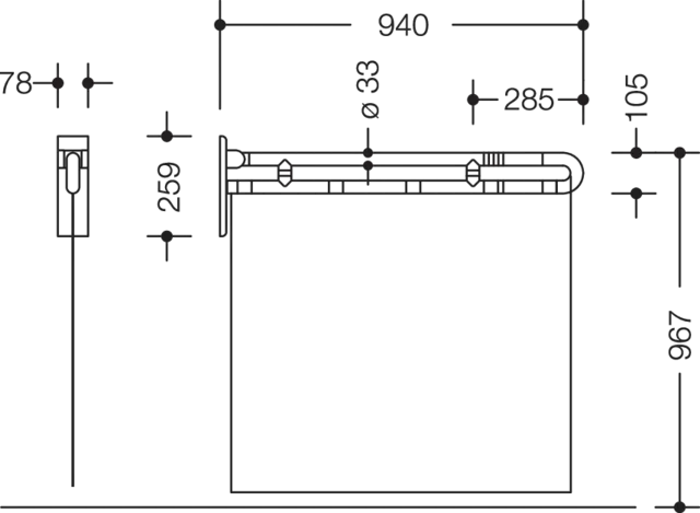 HEWI Duschvorhang „Serie 801“ 94 × 96,7 cm in Stahlblau HEWI Duschvorhang „Serie 801“ 94 × 96,7 cm in Stahlblau