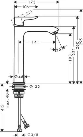 Waschtischmischer 200 Metris Highriser ohne Ablaufgarnitur chrom Waschtischmischer 200 Metris Highriser ohne Ablaufgarnitur chrom