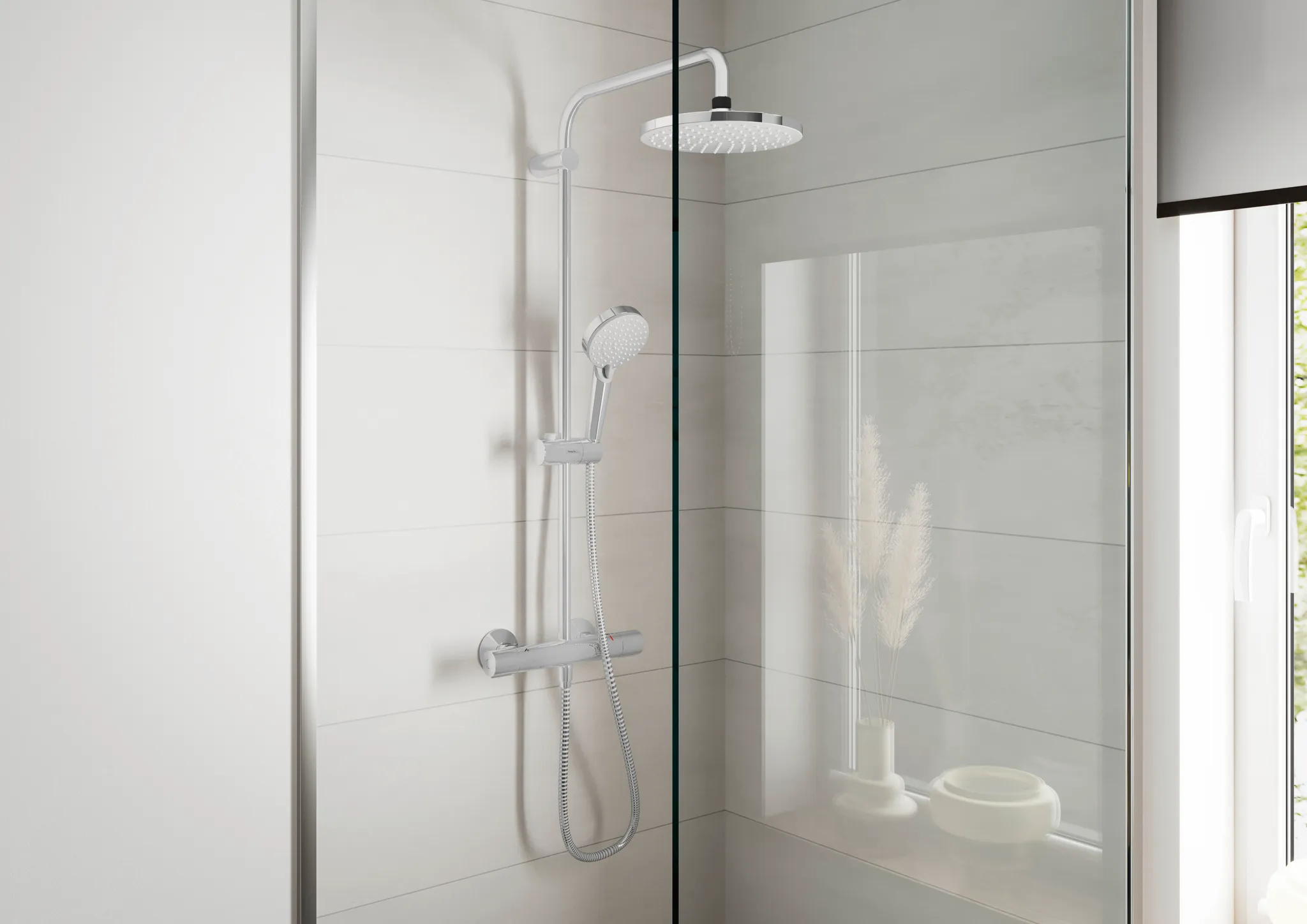 Showerpipe 200 1jet Vernis Blend EcoSmart chrom mit Brausethermostat