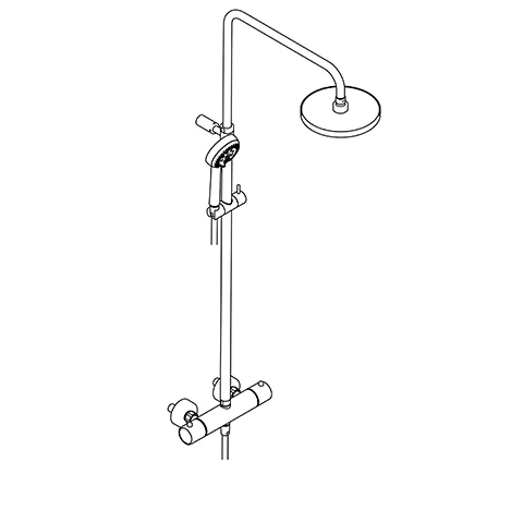 Kludi LOGO NEO Thermostat Dual Shower System, chrom, Kopfbrause 200 mm, Wandmontage mit Keramik-Absperrventil und 3-fach Handbrause