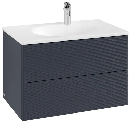 Villeroy & Boch Waschtischunterschrank für Schrankwaschtisch „Antao“ 788 × 504 × 496 mm Midnight Blue Matt Lacquer, für Becken mittig, mit Beleuchtung Villeroy & Boch Waschtischunterschrank für Schrankwaschtisch „Antao“ 788 × 504 × 496 mm Midnight Blue Matt Lacquer, für Becken mittig, mit Beleuchtung