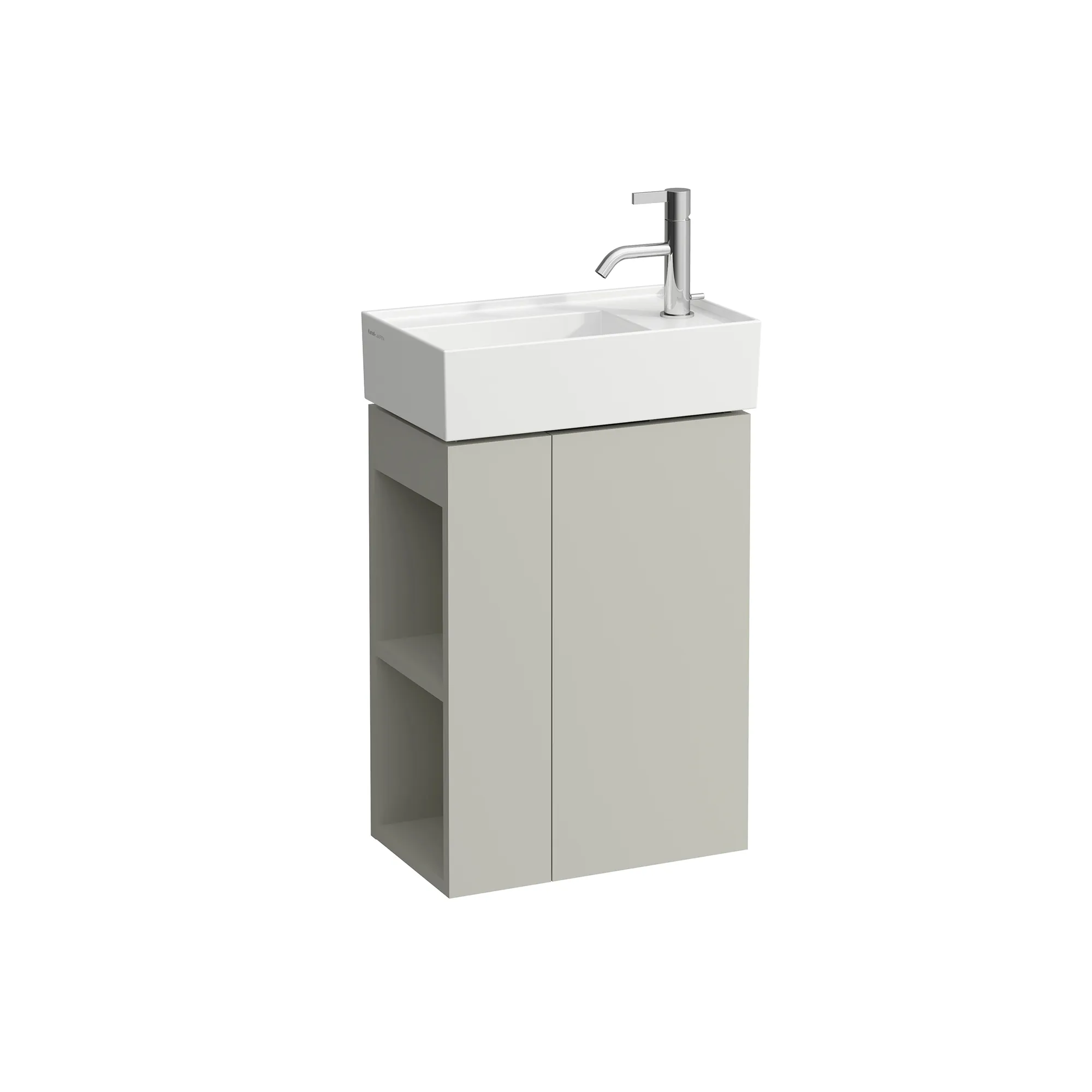 Laufen Waschtischunterbau „Kartell“ 270 × 600 × 440 mm Kieselgrau, Anschlag rechts