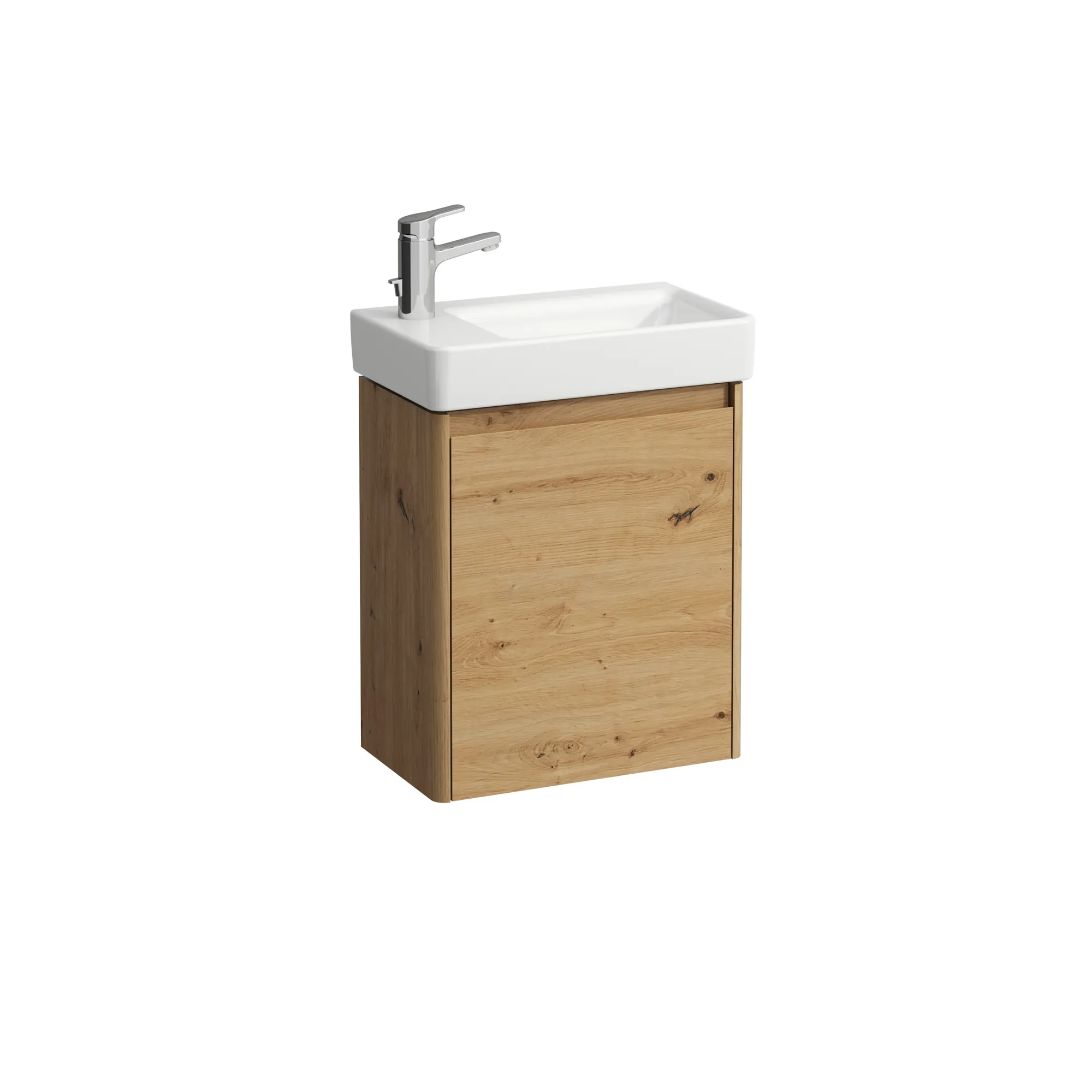 Waschtischunterbau BASE 2.0 für PRO S 262x454x522 1 Tür mit Griffmulde, Scharnier links für Waschtisch H815955 weiß matt