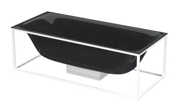 Bette BetteLux Shape Badewanne Rechteck, 1800 x 800 mm, Midnight, glasierter Titan-Stahl, Freistehend, 2-Sitzer