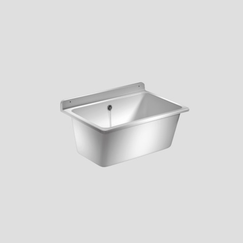 Waschtrog mit Überlauf 61 × 32,5 × 45,5 cm in grau