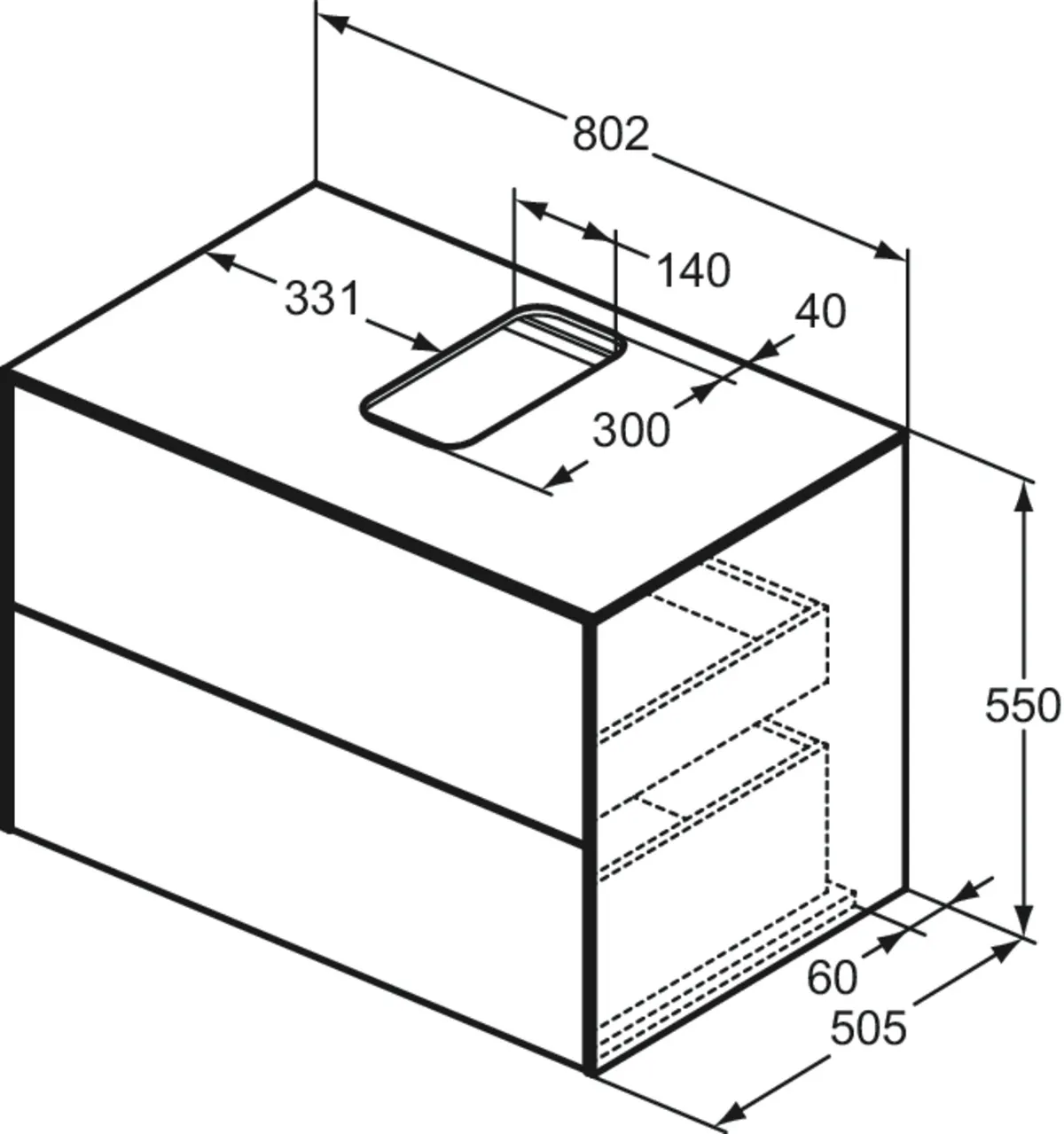Ideal Standard Waschtischunterschrank „Conca“ 80,2 × 55 × 50,5 cm Sunset matt lackiert Ideal Standard Waschtischunterschrank „Conca“ 80,2 × 55 × 50,5 cm Sunset matt lackiert
