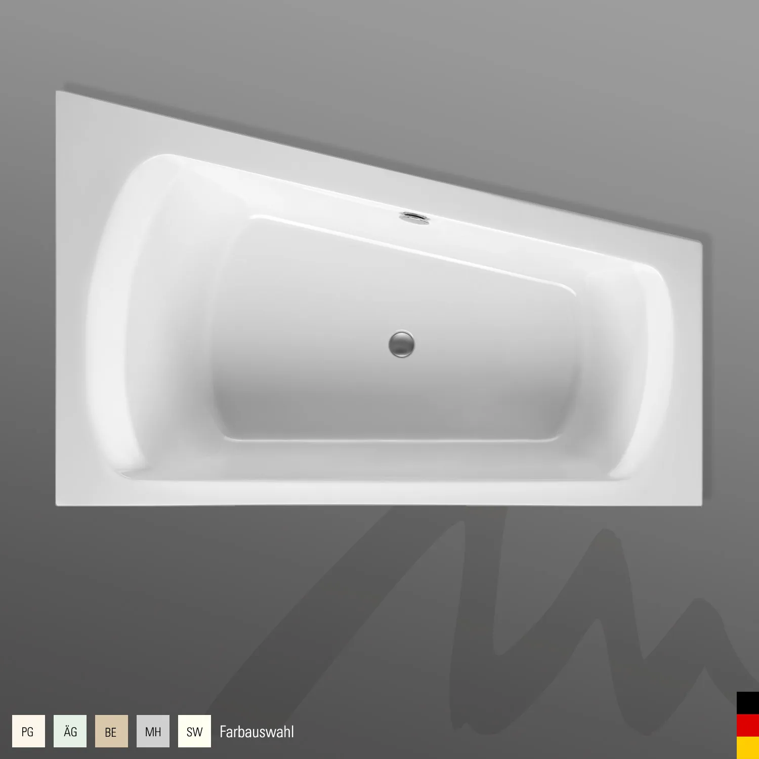 Mauersberger Acryl-Badewanne senecio 170⁄105 links, 1700x1050x505, Farbgruppe: 2