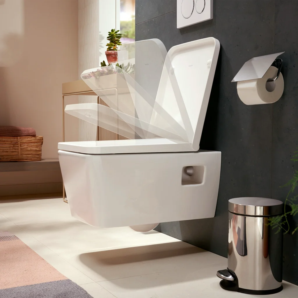 Hansgrohe EluPura Original Q Wand-WC, spülrandlos, glänzend, 540 mm Höhe, horizontaler Abgang, AquaChannel Flush