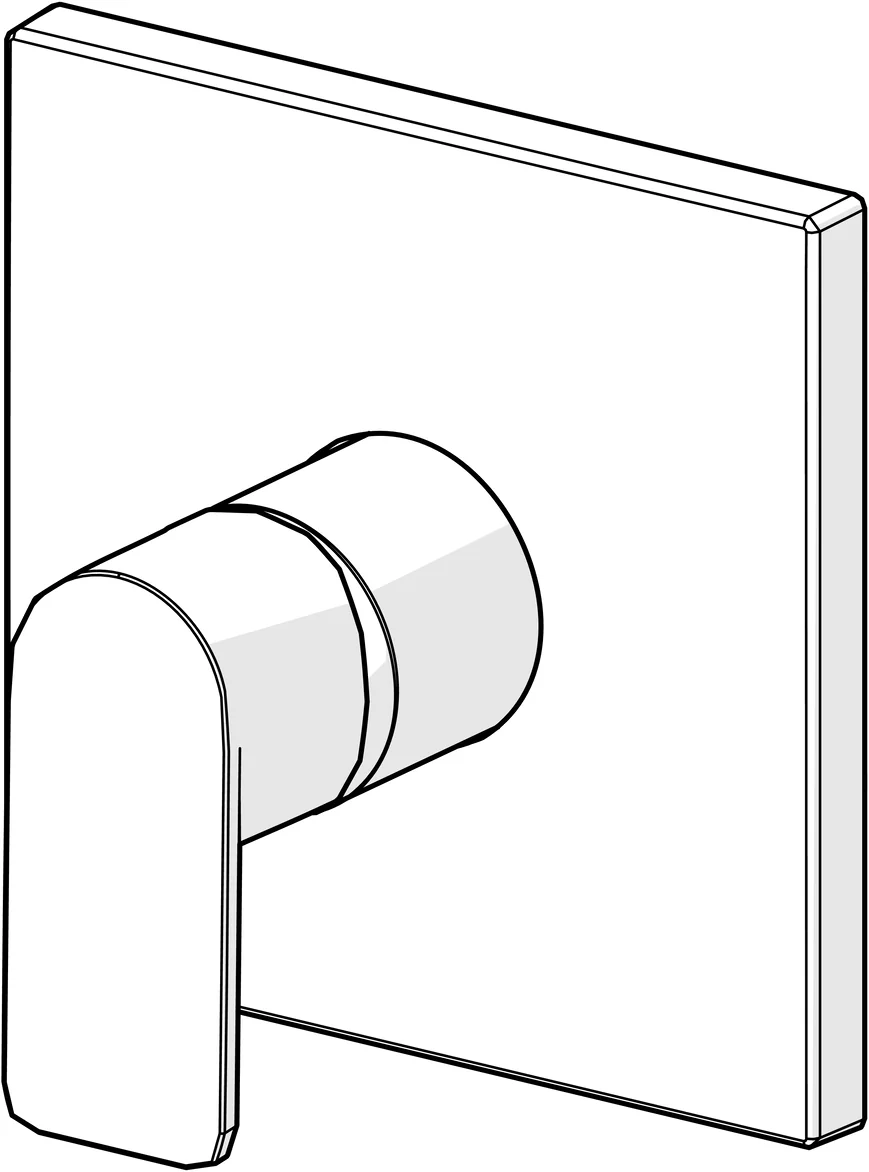 HansaSTELA Duscharmatur Einhebelmischer Fertigset für Brause-Batterie HansaSTELA 8785 Rosette eckig Chrom