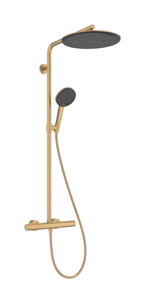 Hansgrohe Raindance Alive S Puro Showerpipe 300 1jet mit Ecostat Element BBR, Brushed Bronze, 300 mm Brausekopfgröße, Aufputzinstallation, DN15 Anschluss Hansgrohe Raindance Alive S Puro Showerpipe 300 1jet mit Ecostat Element BBR, Brushed Bronze, 300 mm Brausekopfgröße, Aufputzinstallation, DN15 Anschluss