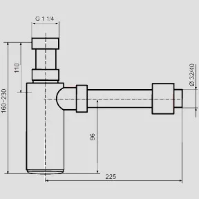 Design Geruchsverschluss 607 G1 1 / 4 × 32 / 40