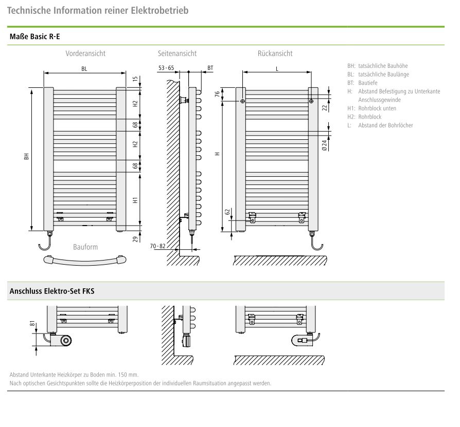 Kermi Elektroheizkörper „Basic® R-E“ 89,9 × 80,4 cm in Farbkonzept