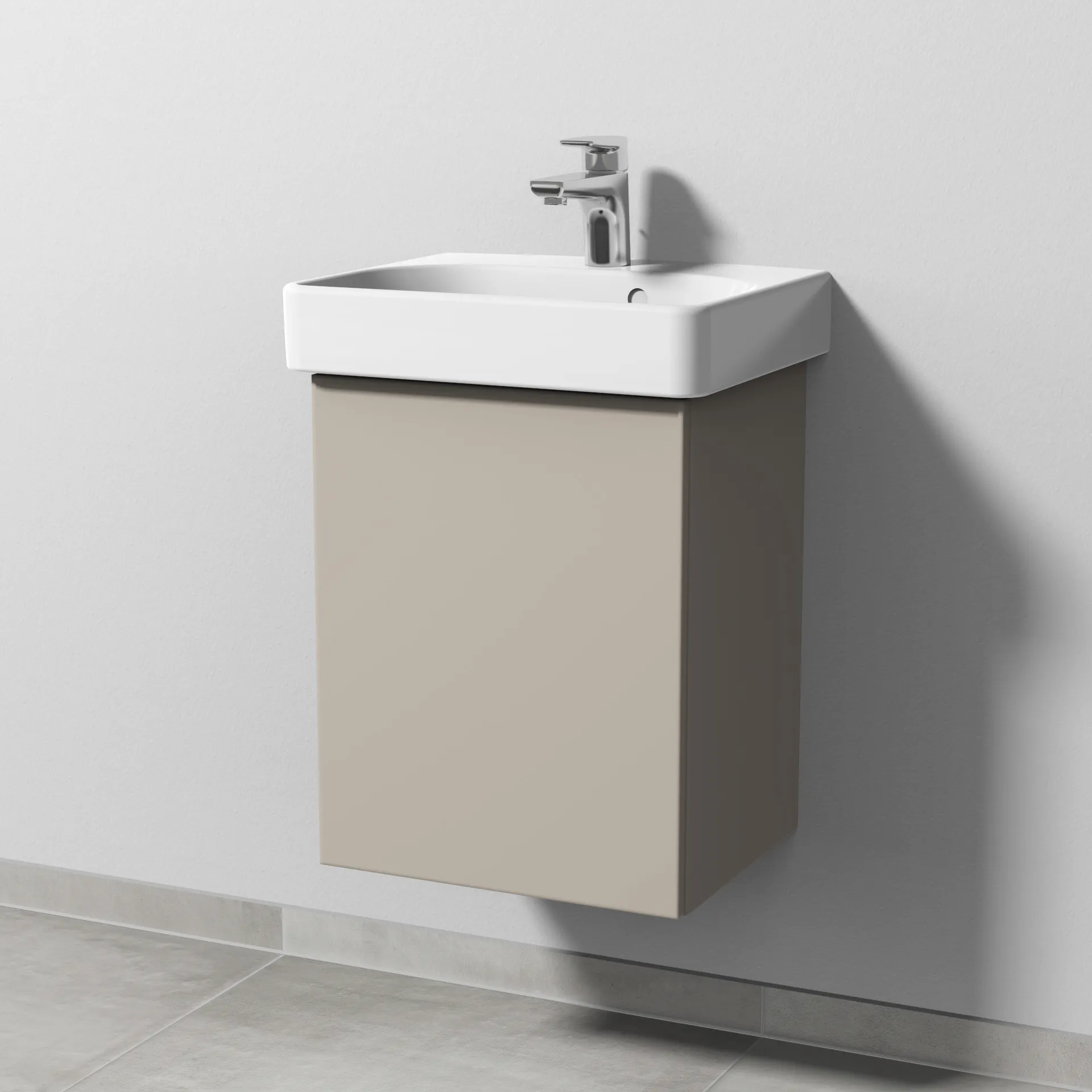 Sanipa Waschtischunterschrank „3way“ 400 × 523 × 332 mm in Kaschmir (matt), Anschlag links Sanipa Waschtischunterschrank „3way“ 400 × 523 × 332 mm in Kaschmir (matt), Anschlag links
