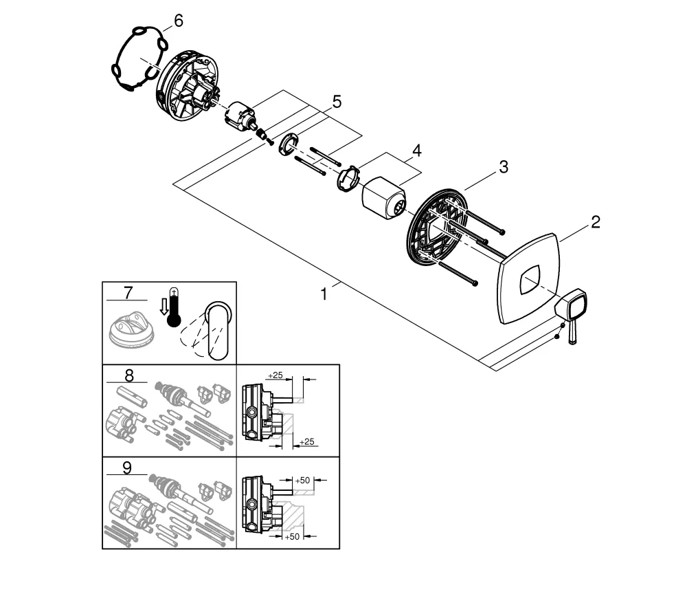 Einhand-Brausebatterie Grandera 24259, Fertigmontageset für Rapido SmartBox, chrom