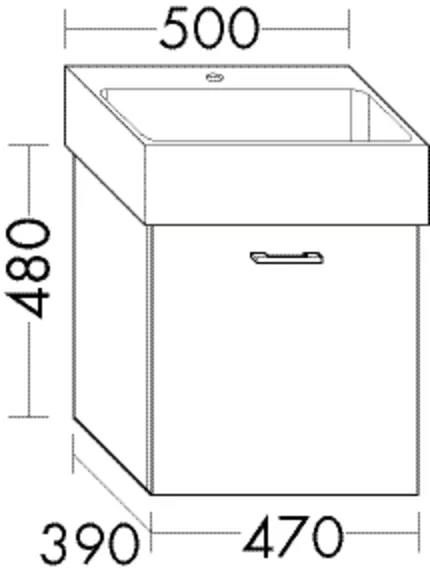 Waschtischunterschrank Sys30 von burgbad - 1 Auszug, 470 mm breit, 390 mm tief, 480 mm hoch Waschtischunterschrank Sys30 von burgbad - 1 Auszug, 470 mm breit, 390 mm tief, 480 mm hoch