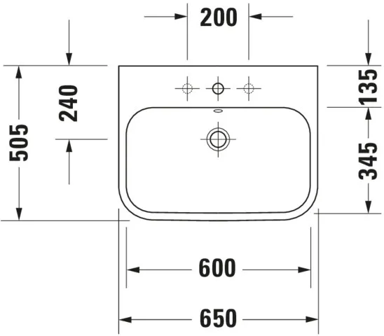 Wandwaschtisch „Happy D.2“, mit Überlauf, Hahnlochposition mittig Wandwaschtisch „Happy D.2“, mit Überlauf, Hahnlochposition mittig