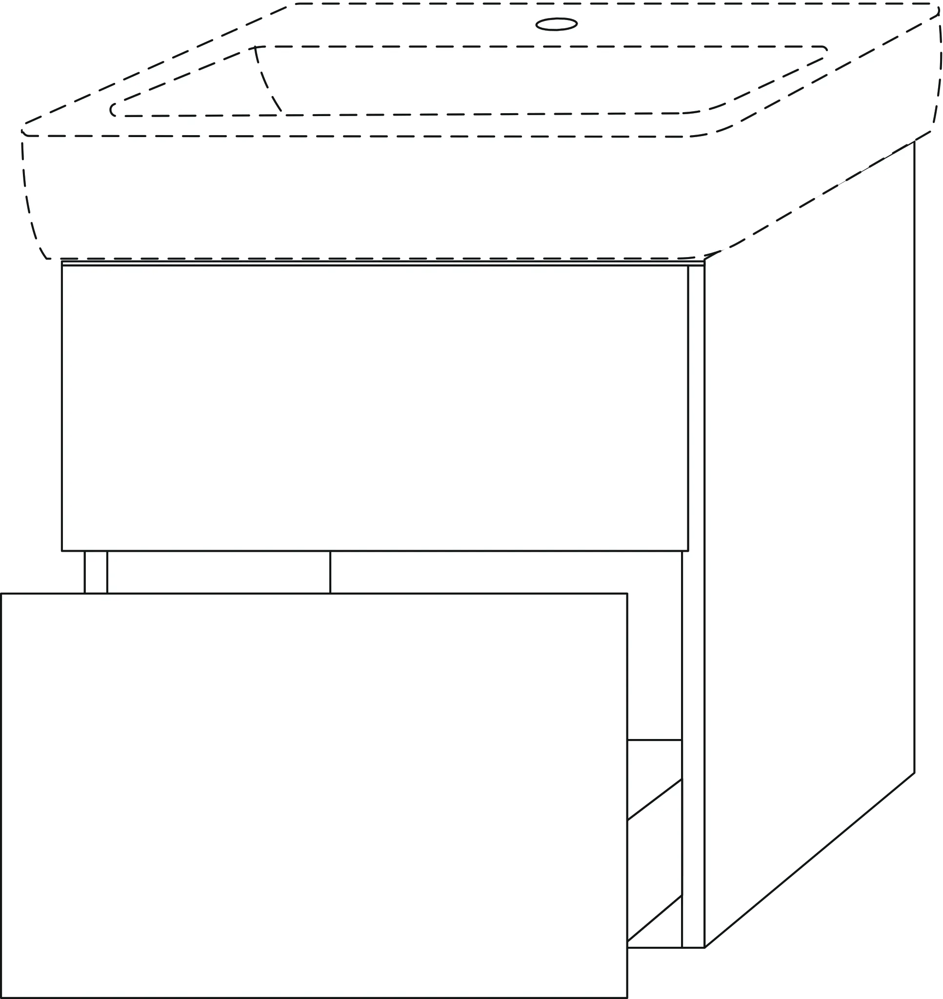 Waschtischunterbau mit Auszügen 3way (SM875) 588x540x447 Anthrazit-Matt