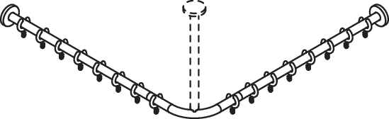 VH-Stange, d:25, A1/A2=787, 16 Ringe, plvb weiß tiefmatt