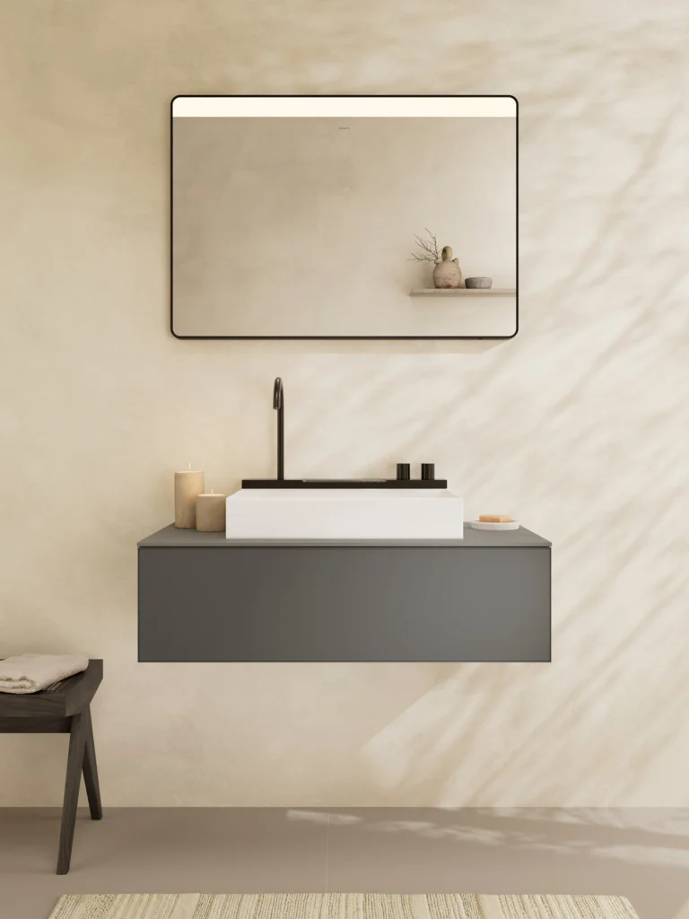 Hansgrohe Xevolos E Waschtischunterschrank Schiefergrau Metallic 980x550 mm mit 1 Schubkasten, grifflos, PushOpen, SoftClose