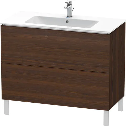 Duravit Waschtischunterschrank bodenstehend „L-Cube“ 102 × 70,4 × 48,1 cm Nussbaum gebürstet