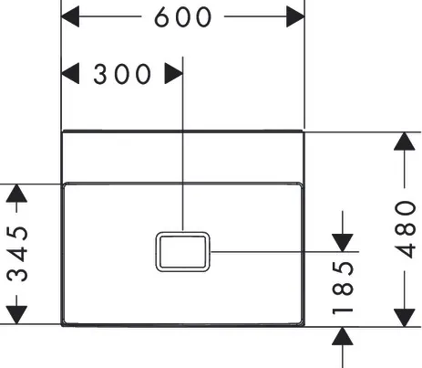 Xevolos E Waschtisch 600/480 ohne Hahnloch und Überlauf, SmartClean Weiß