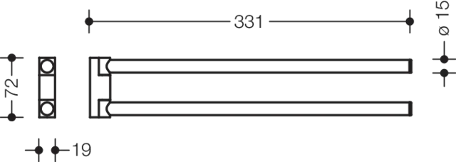Handtuchhalter des Systems 162, Edelstahl, PVD, Länge 331 mm, in Farbe CK (messing glänzend) Handtuchhalter des Systems 162, Edelstahl, PVD, Länge 331 mm, in Farbe CK (messing glänzend)
