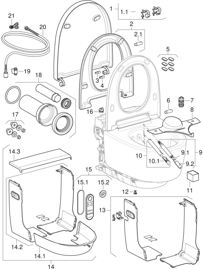 Geberit Wand-Dusch-WC Komplettanlage AquaClean „Mera“ Classic in glanzchrom, Befestigung sichtbar, ohne Spülrand Geberit Wand-Dusch-WC Komplettanlage AquaClean „Mera“ Classic in glanzchrom, Befestigung sichtbar, ohne Spülrand