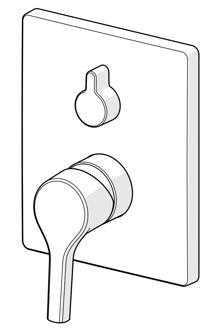 HA Einhebelmischer Fertigmontageset für Wanne/Brause HANSAPALENO 8050 Rosette eckig Chrom