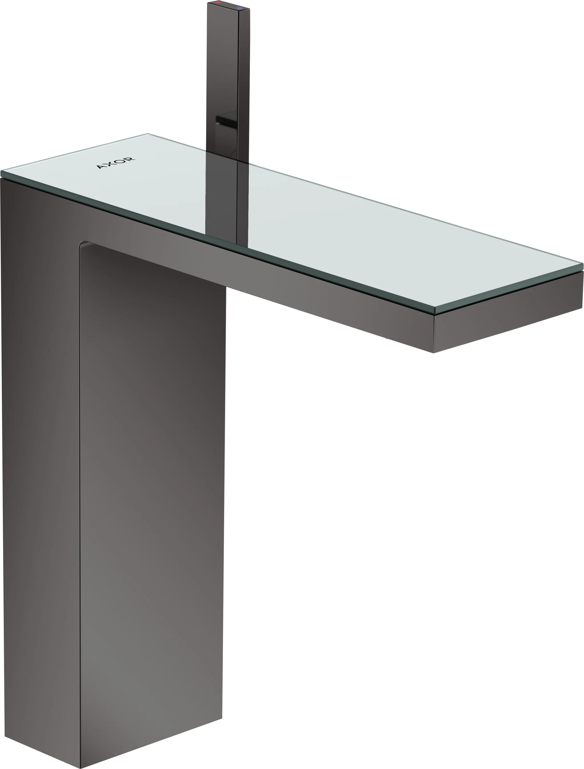 Hansgrohe AXOR MyEdition Einhebel-Waschtischmischer 47022 Polished Black Chrome, Ausladung 196 mm, Auslaufhöhe 225 mm, Push-Open Ablaufgarnitur G 11/4, max. Durchflussmenge 5 l/min