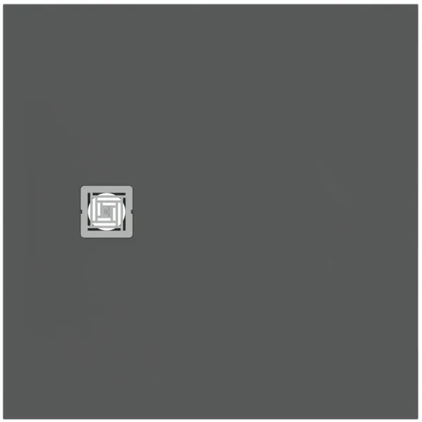 Ideal Standard Quadrat-Brausewanne Ultra Flat S +, 1000x1000 mm, 30 mm Höhe, Quarzgrau, mit Edelstahl-Ablaufabdeckung, antirutsch nach DIN EN 51097 Klasse C