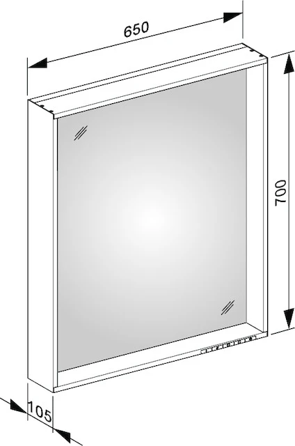 X-Line 33297292003 Lichtspiegel X-Line DALI 650 × 700 × 105 mm inox