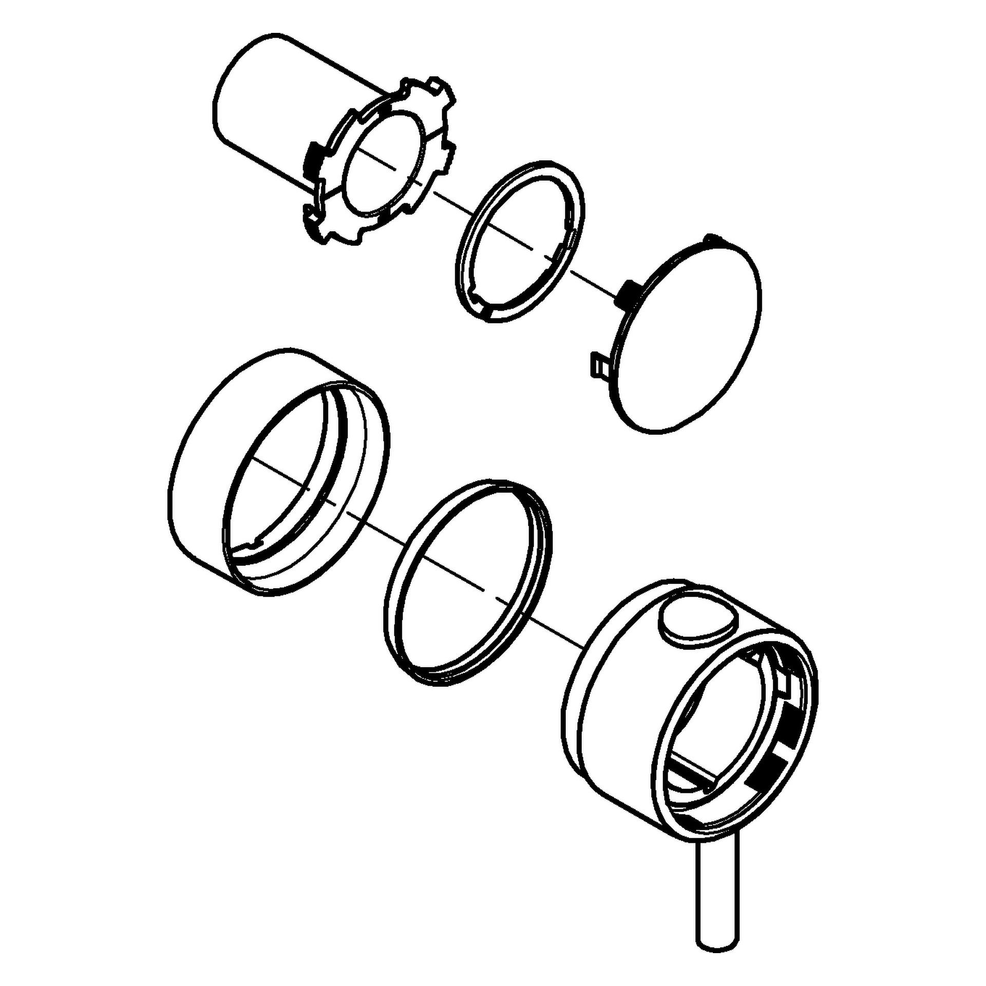 Temperaturwählgriff 49089, rund, für Thermostat-Fertigmontagesets, chrom