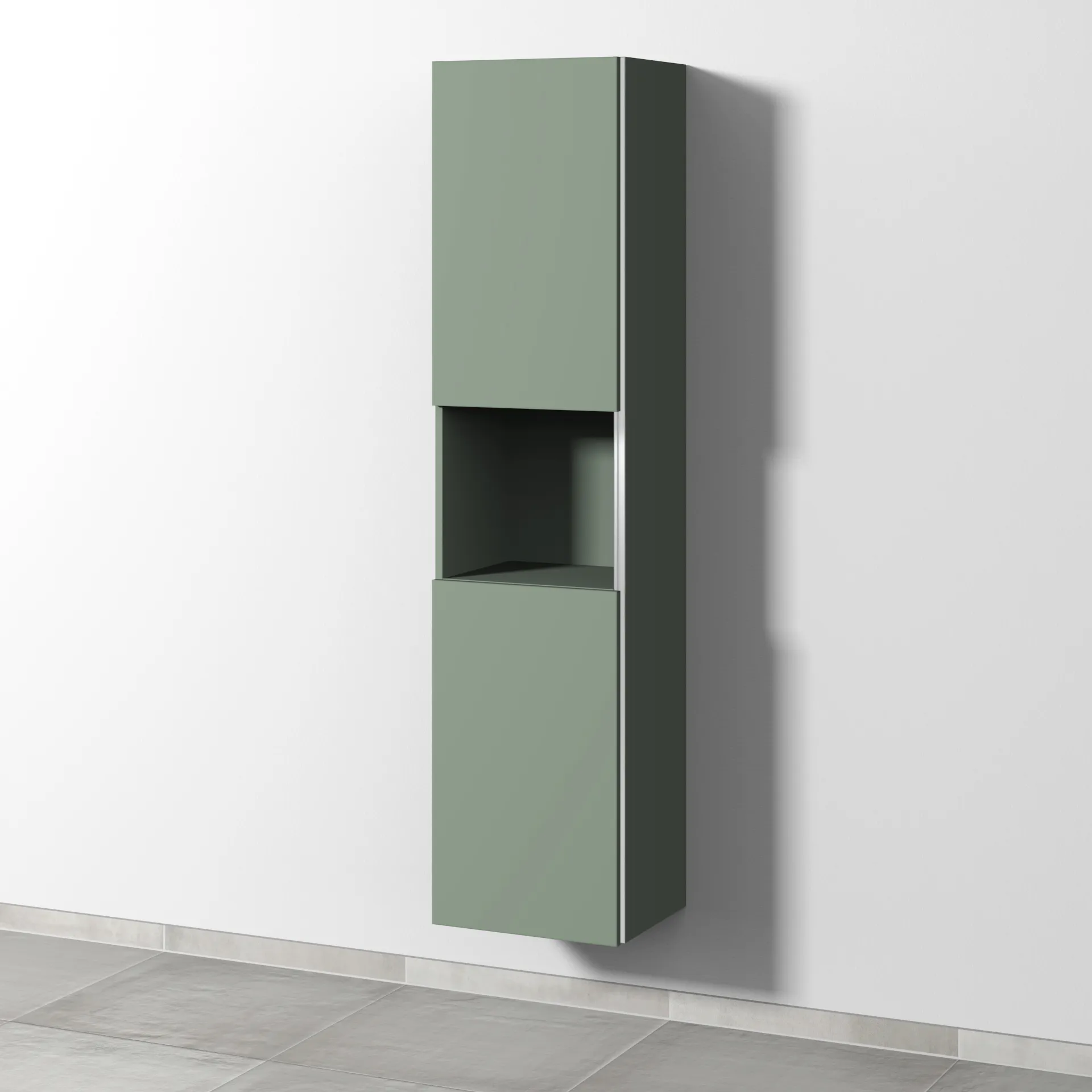 Sanipa Hochschrank „3way“ 400 × 1700 × 345 mm Anschlag links, in Soft-Green, Anschlag links