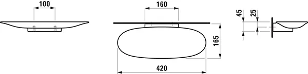 Ablage THE NEW CLASSIC 165x420x45 Saphirkeramik weiß