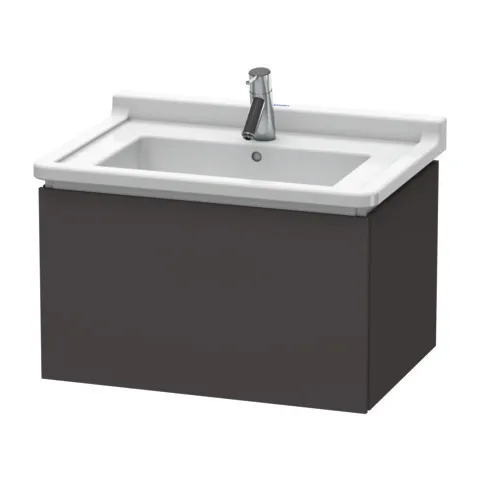 Duravit Waschtischunterschrank wandhängend „L-Cube“ 67 × 40,8 × 46,9 cm Graphit Supermatt