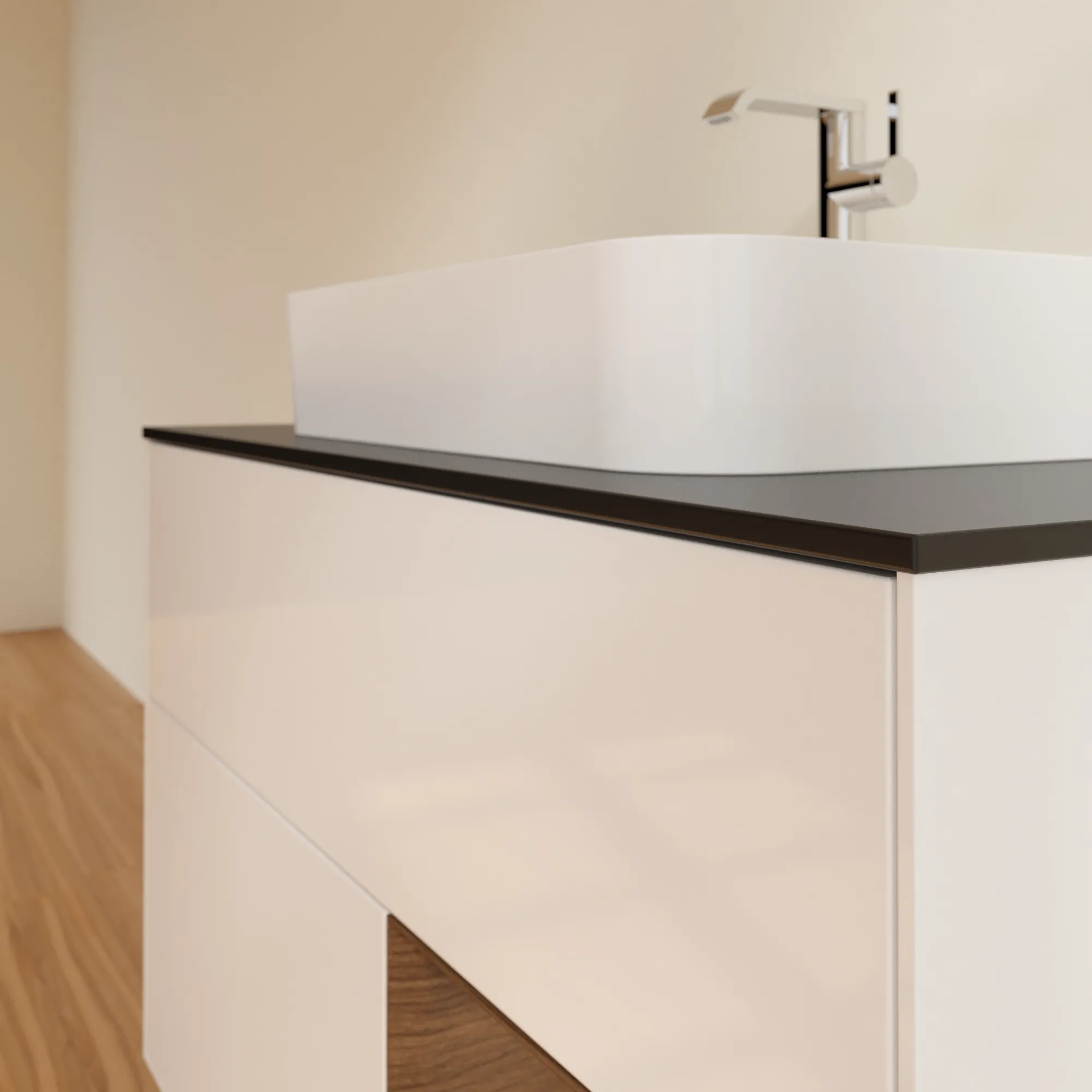 Villeroy & Boch Waschtischunterschrank „Finion“ für Schrankwaschtisch 1000 × 603 × 501 mm Glossy White Lacquer, für Becken mittig