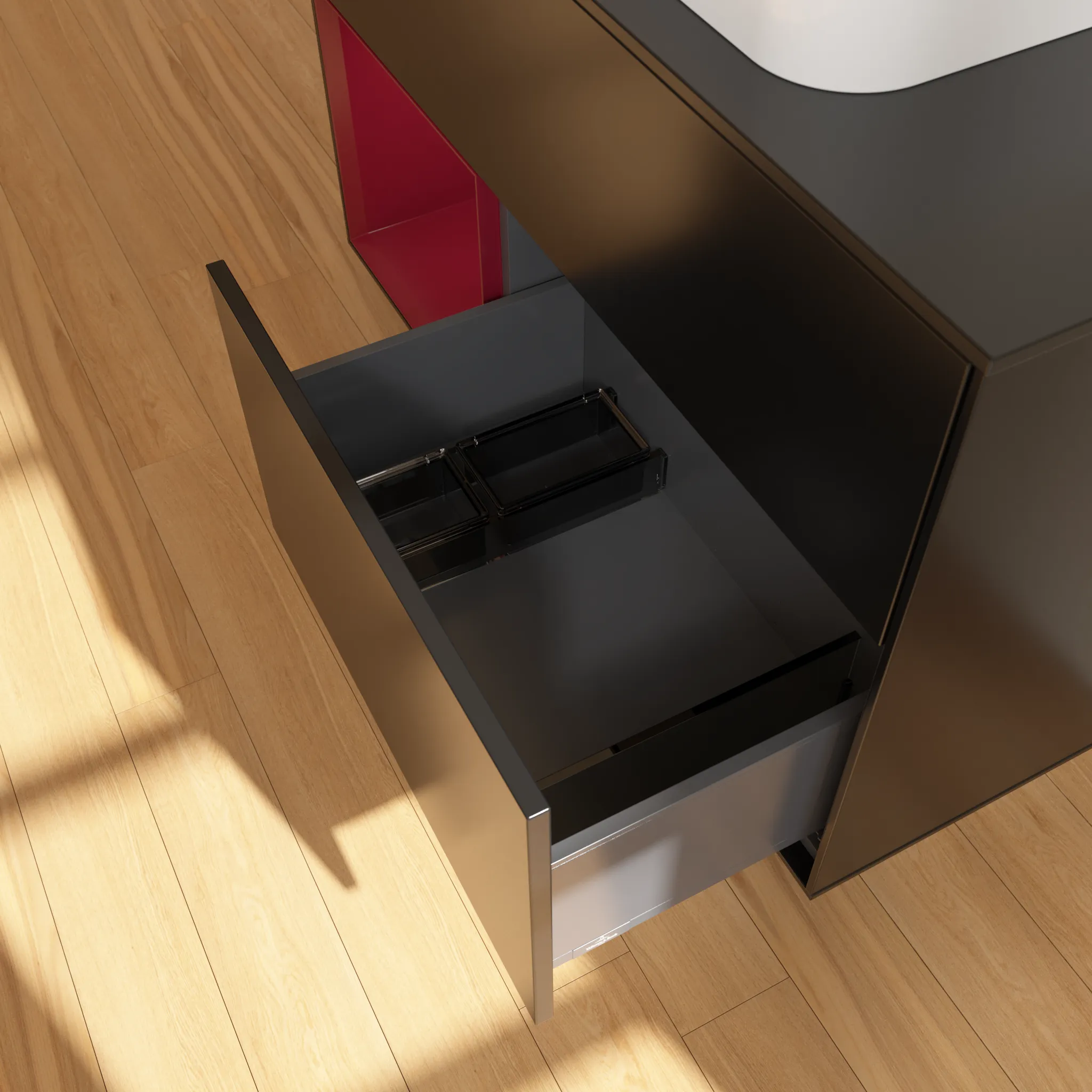 Villeroy & Boch Waschbeckenunterschrank Finion G24, 1000x603x501 mm, Black Matt Lacquer mit Beleuchtung und Push-to-open Funktion Villeroy & Boch Waschbeckenunterschrank Finion G24, 1000x603x501 mm, Black Matt Lacquer mit Beleuchtung und Push-to-open Funktion