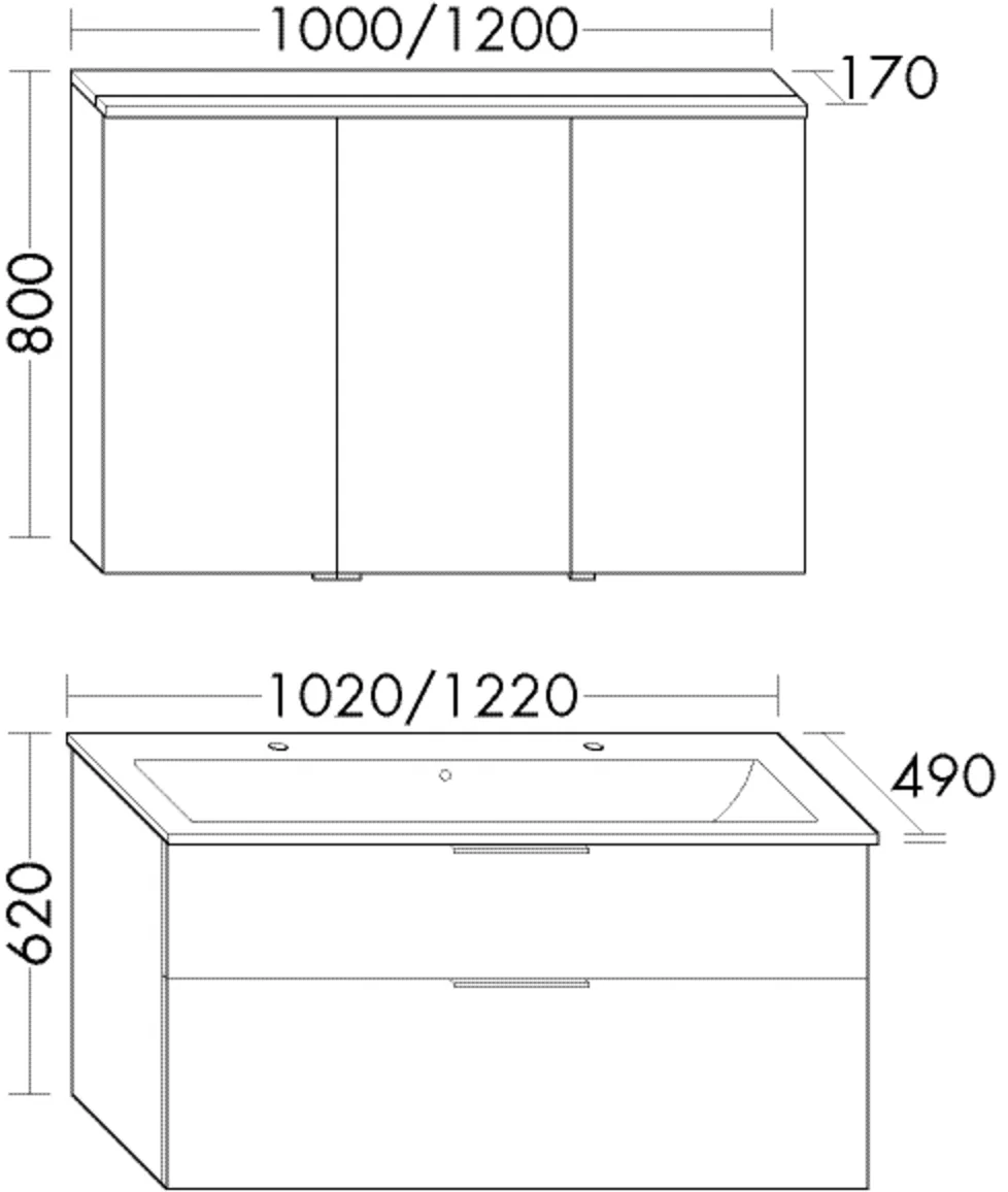 burgbad Badmöbelset Keramik-Waschtisch inkl. Waschtischunterschrank und Spiegelschrank „Eqio“ slim Stangengriff, Schwarz Matt (140 / 397 mm), in Lichtgrau Matt burgbad Badmöbelset Keramik-Waschtisch inkl. Waschtischunterschrank und Spiegelschrank „Eqio“ slim Stangengriff, Schwarz Matt (140 / 397 mm), in Lichtgrau Matt